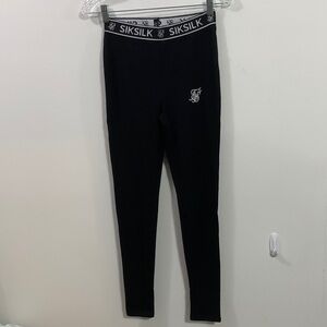 SikSilk Black Core Tape Leggings Size Small, US 6, see measurements below